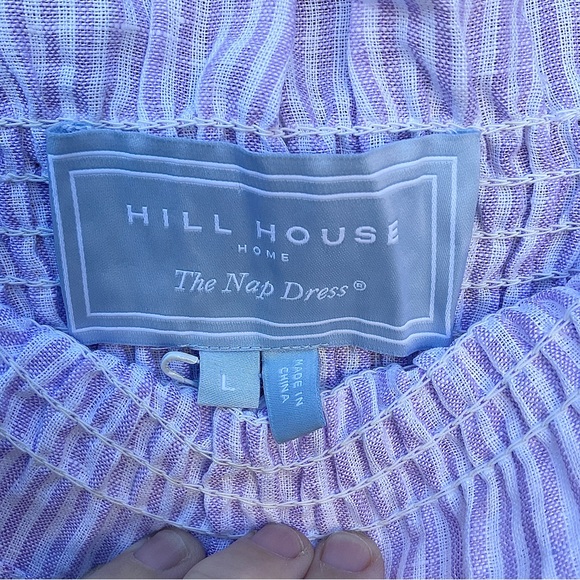 NWT Hill House The Ellie Nap Dress Lilac Stripe Linen Smocked A-Line Large XXL - Picture 10 of 14